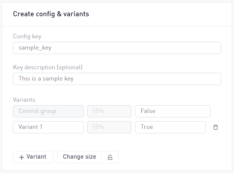 A/B create configs