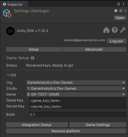 Configured Game Keys