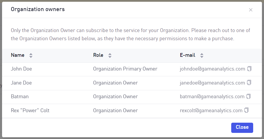 DataSuite User List