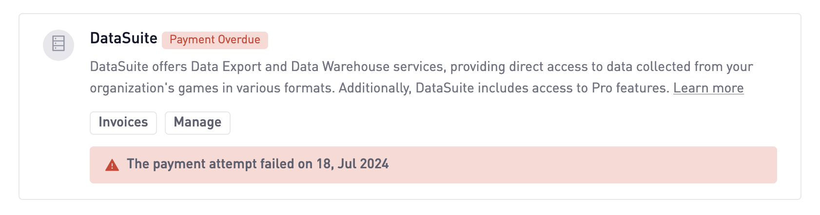 DataSuite Overdue Status